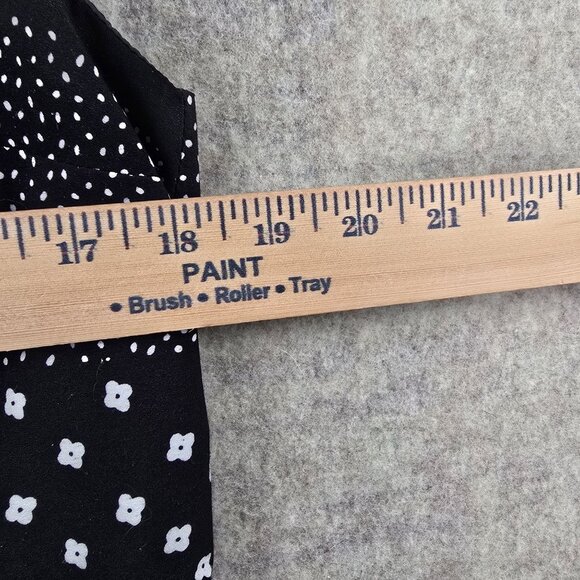 Loft Black Sleeveless Womens Dress Polka Dot & Striped Pattern White Ribbon - Picture 7 of 8